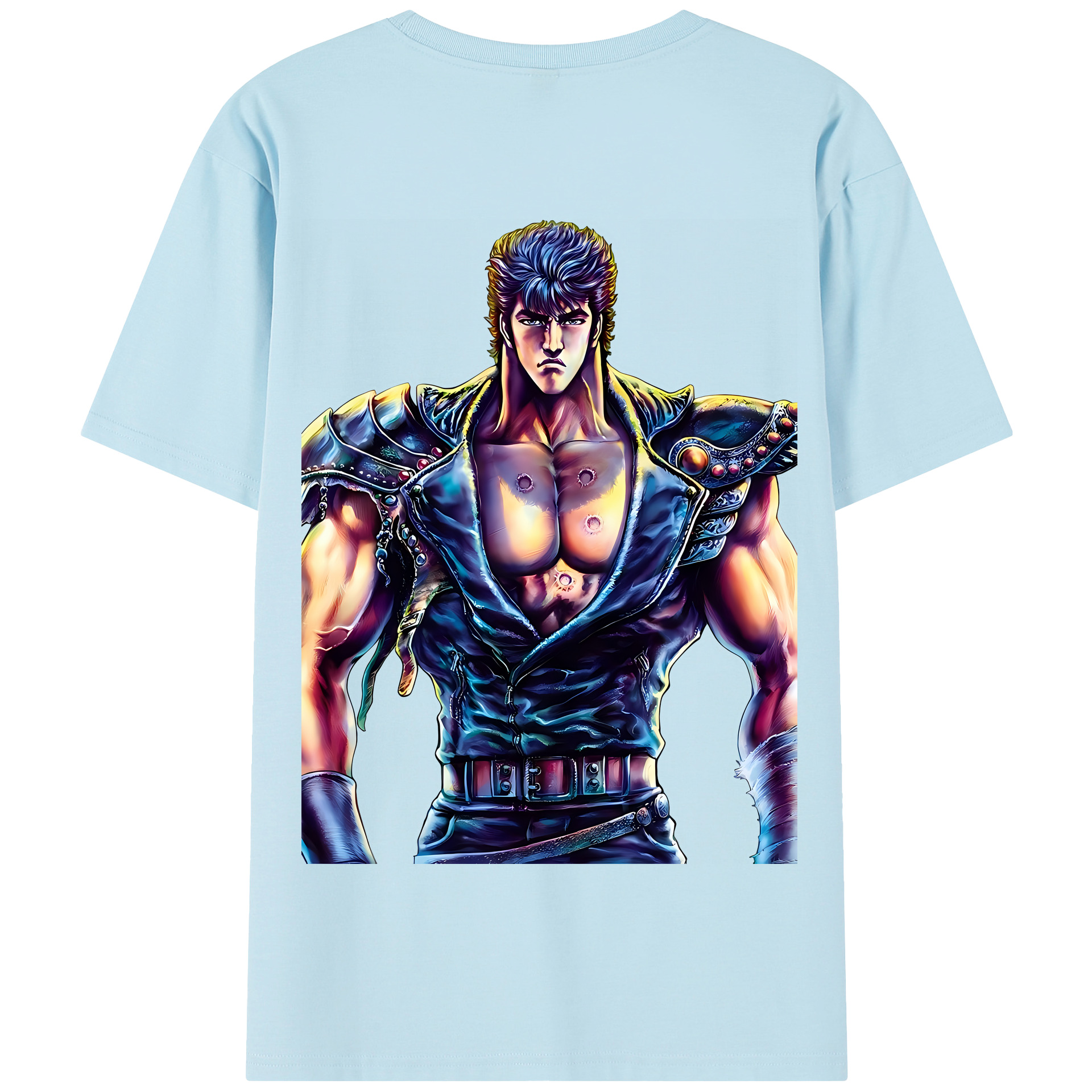 （画像用） 北斗の拳 Fist of the North Star 綿100％半袖Tシャツ（背面プリント）